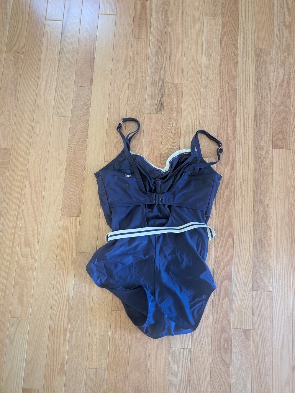Panache Navy One-Piece Swimsuit with White Trim - Picture 4 of 9